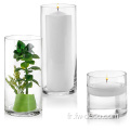 Vase de fleurs en verre de petite bouteille personnalisée en gros